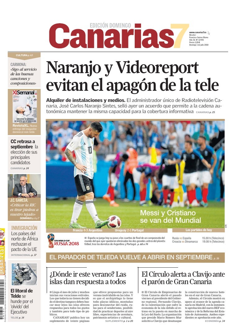 Portada Canarias7 01-07-2018