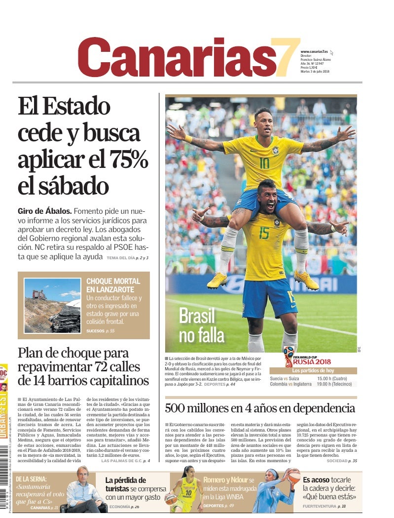 Portada Canarias7 03-07-2018