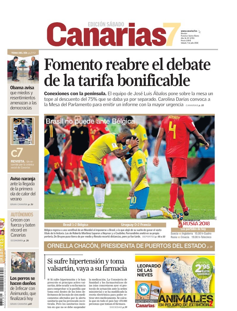 Portada Canarias7 07-07-2018