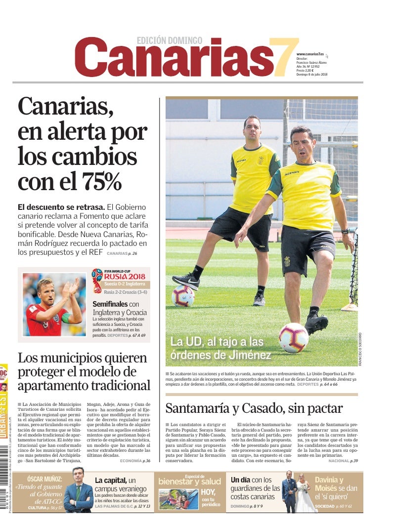 Portada Canarias7 08-07-2018