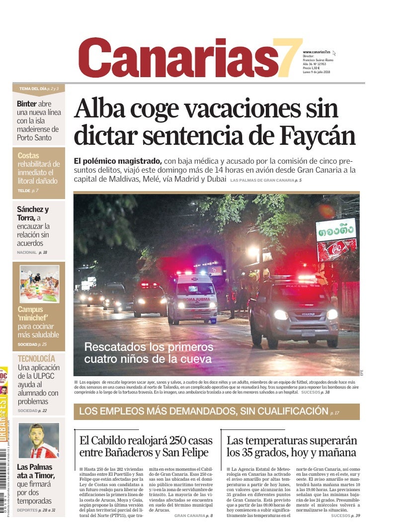 Portada Canarias7 09-07-2018