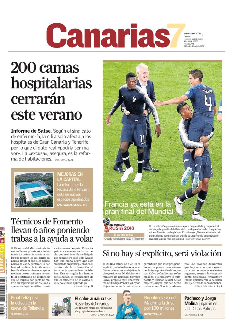 Portada Canarias7 11-07-2018