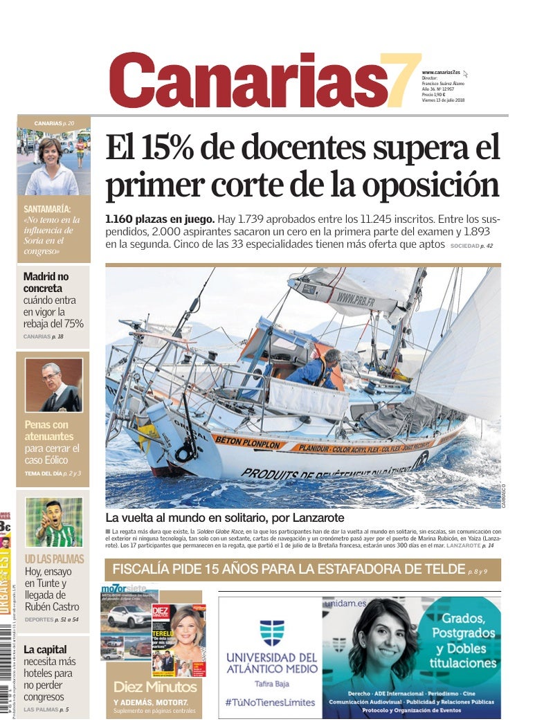 Portada Canarias7 13-07-2018