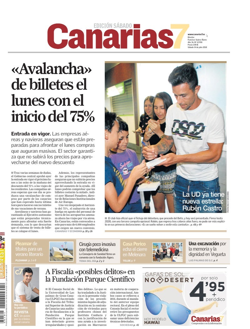 Portada Canarias7 14-07-2018