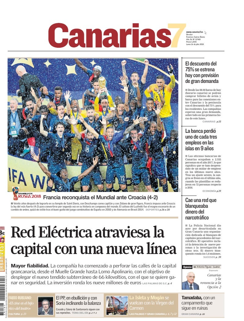 Portada Canarias7 16-07-2018