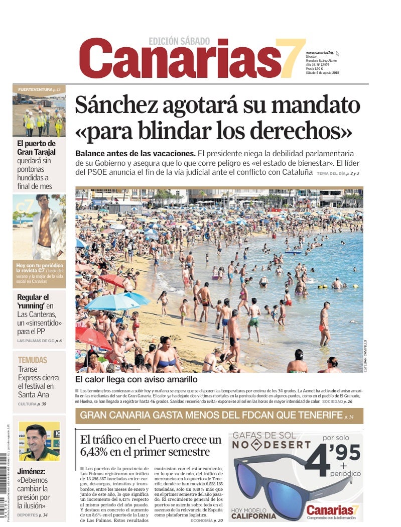 Portada Canarias7 04-08-2018