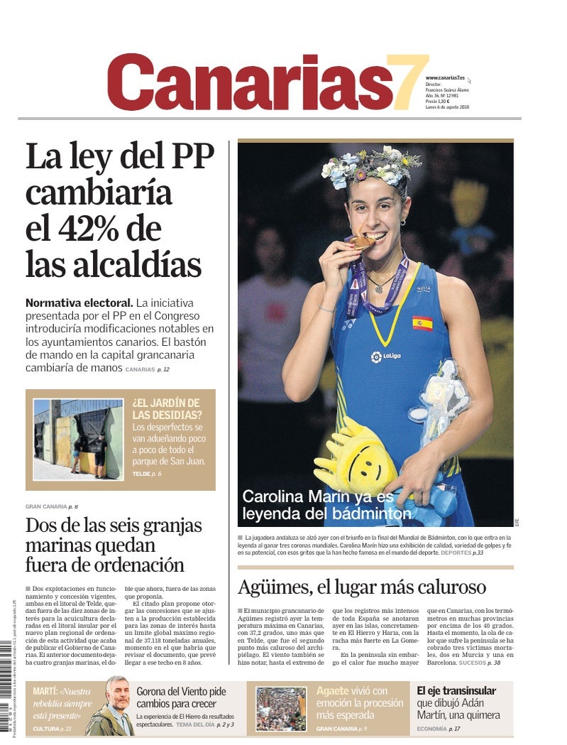 Portada Canarias7 06-08-2018