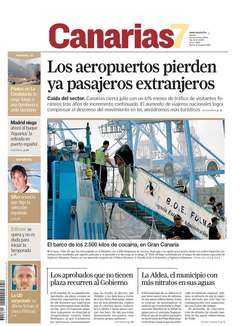 Portada Canarias7 14-08-2018
