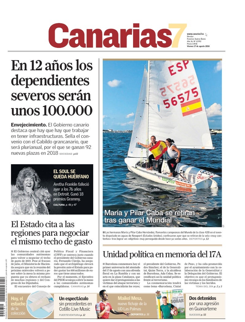 Portada Canarias7 17-08-2018