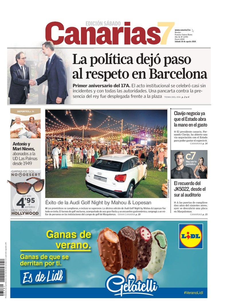 Portada Canarias7 18-08-2018