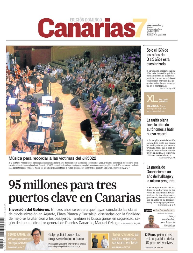 Portada Canarias7 19-08-2018