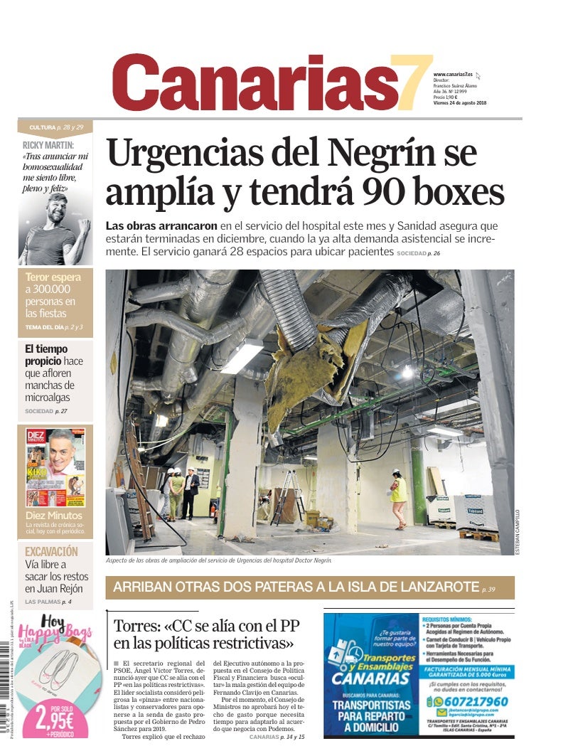 Portada Canarias7 24-08-2018
