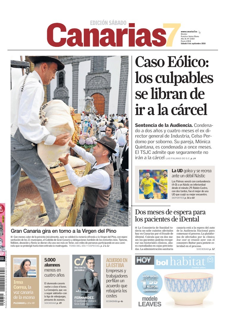 Portada Canarias7 08-09-2018