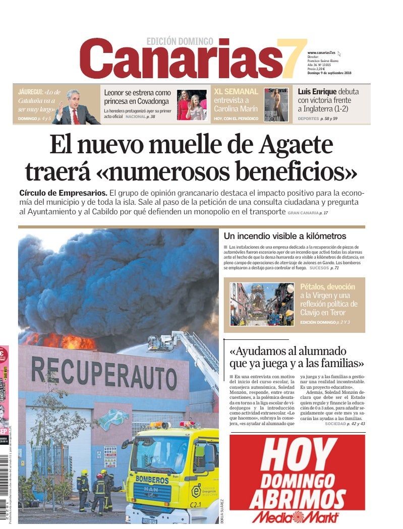 Portada Canarias7 09-09-2018