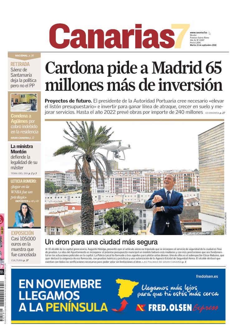 Portada Canarias7 11-09-2018