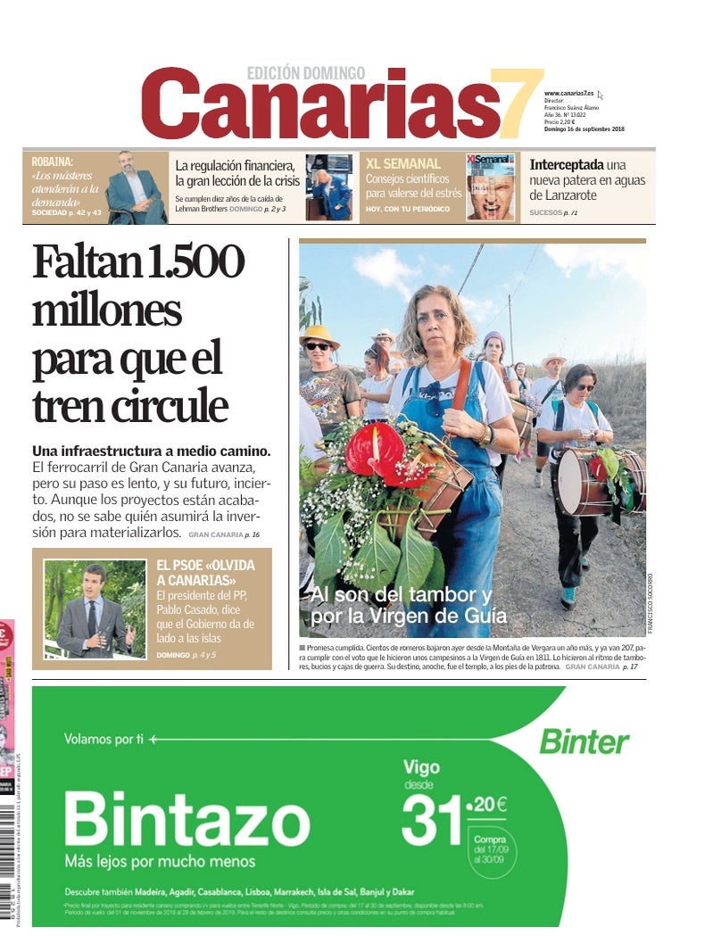 Portada Canarias7 16-09-2018