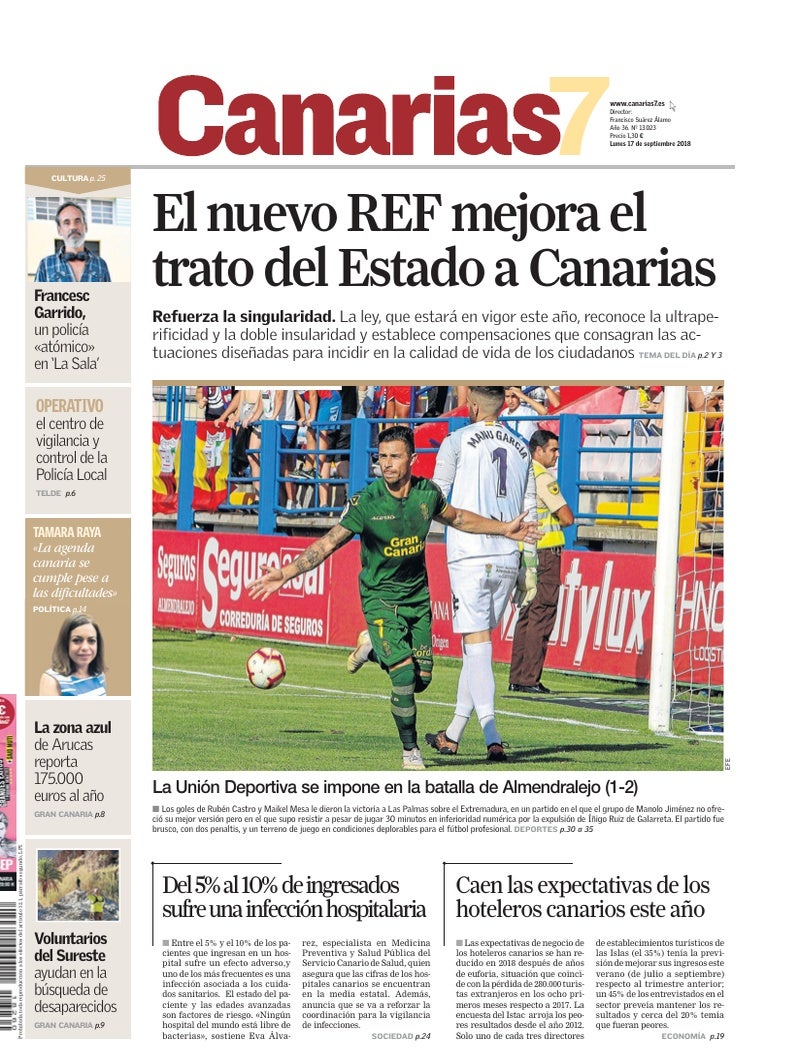 Portada Canarias7 17-09-2018