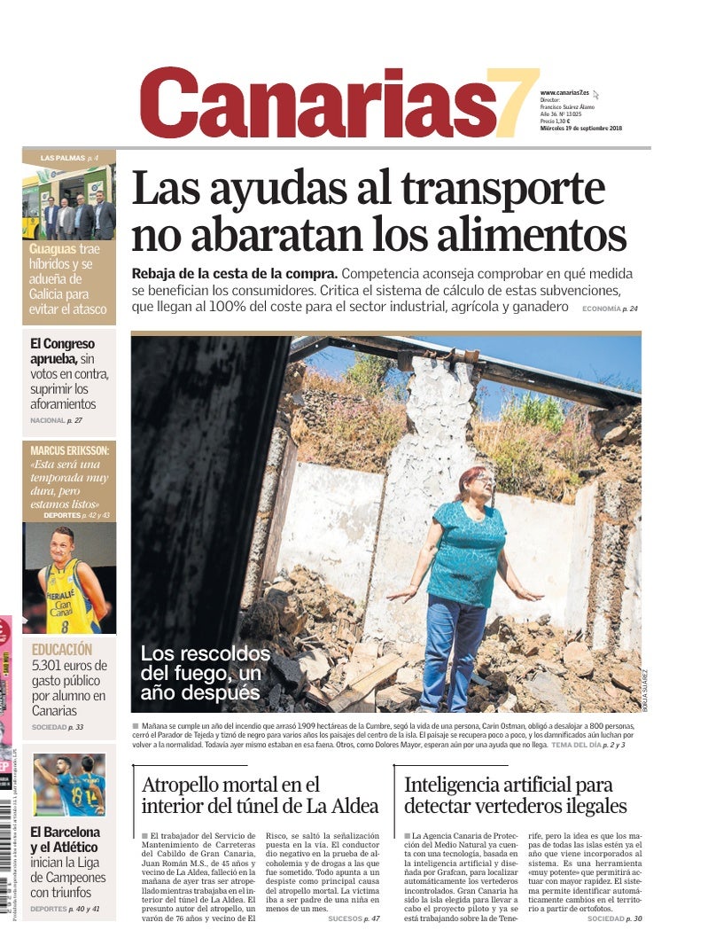 Portada Canarias7 19-09-2018