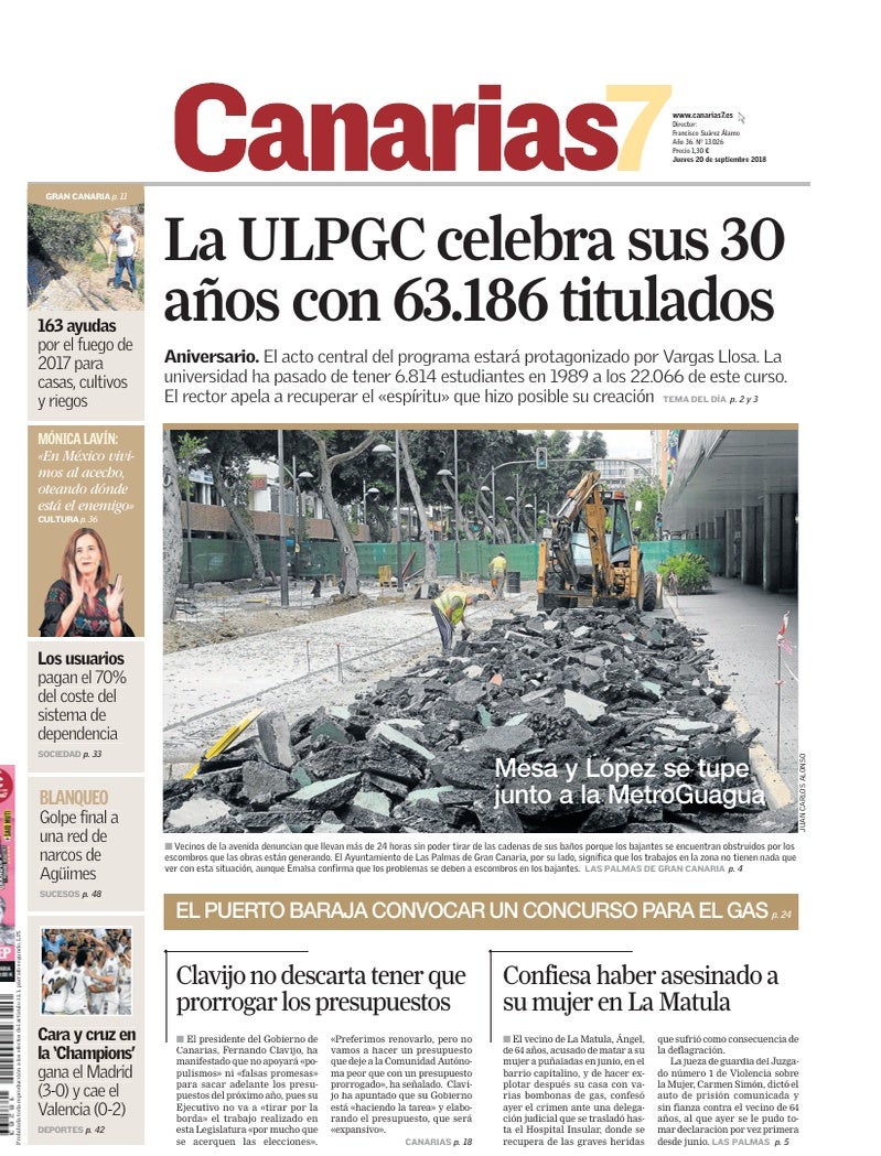 Portada Canarias7 20-09-2018