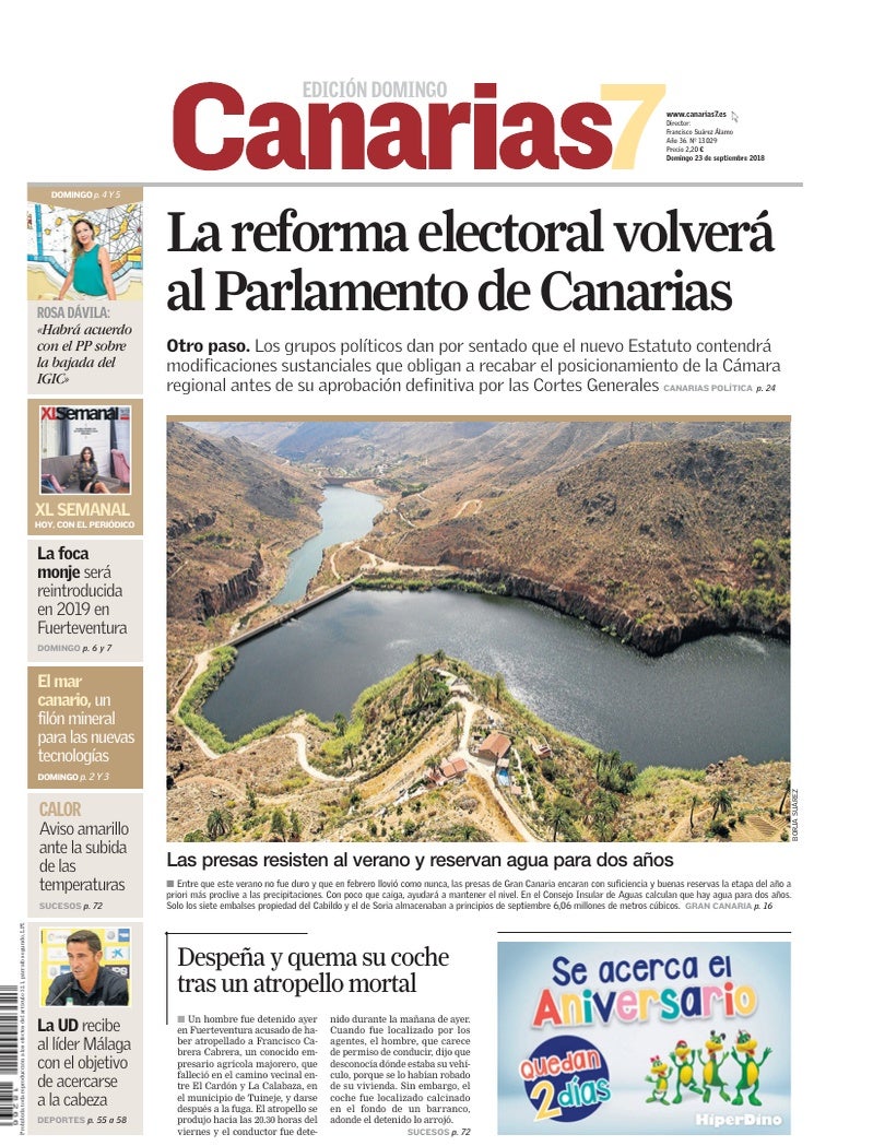 Portada Canarias7 23-09-2018