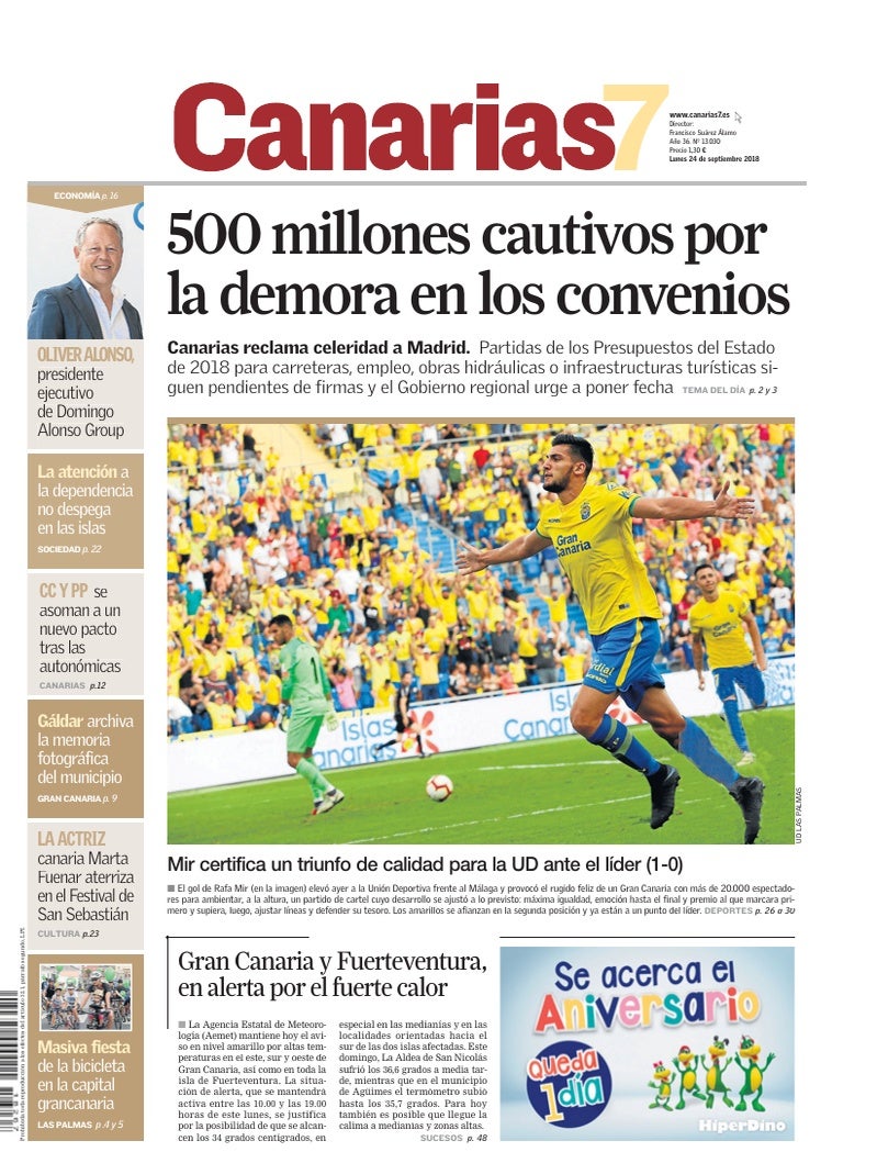 Portada Canarias7 24-09-2018