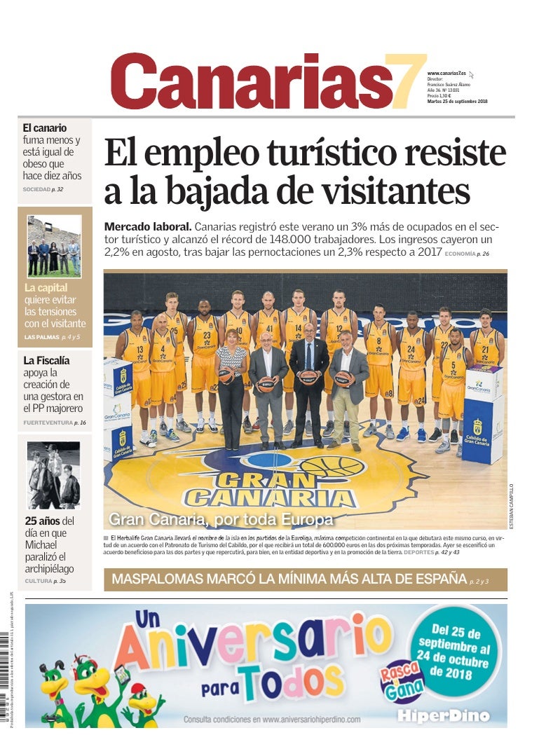 Portada Canarias7 25-09-2018