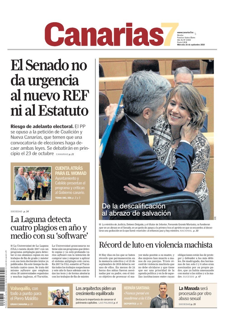 Portada Canarias7 26-09-2018