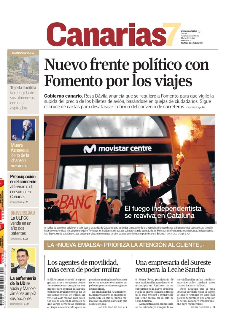 Portada Canarias7 02-10-2018