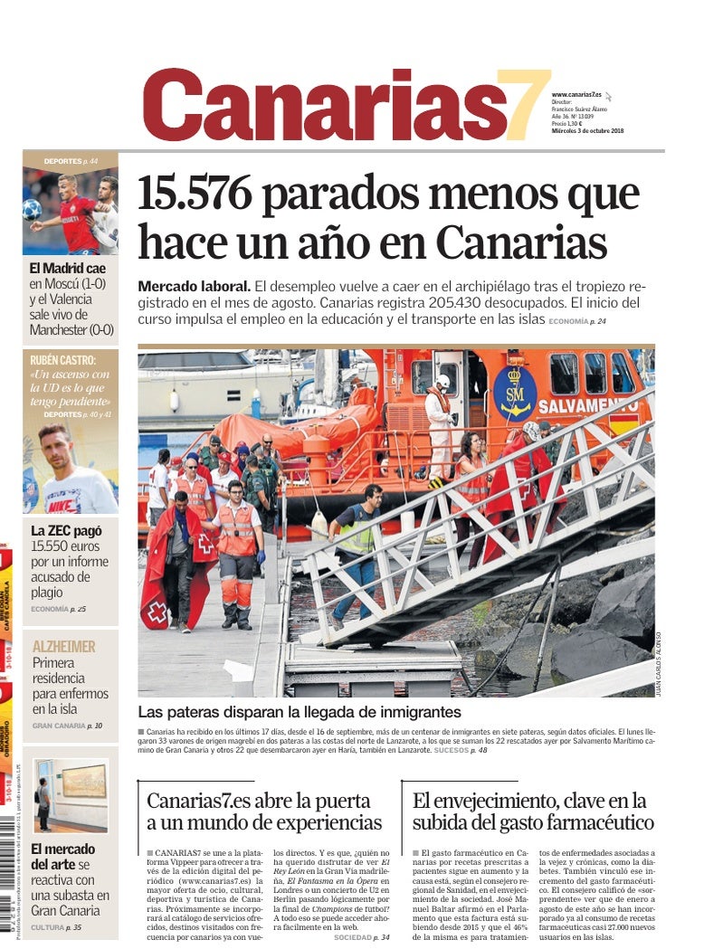 Portada Canarias7 03-10-2018