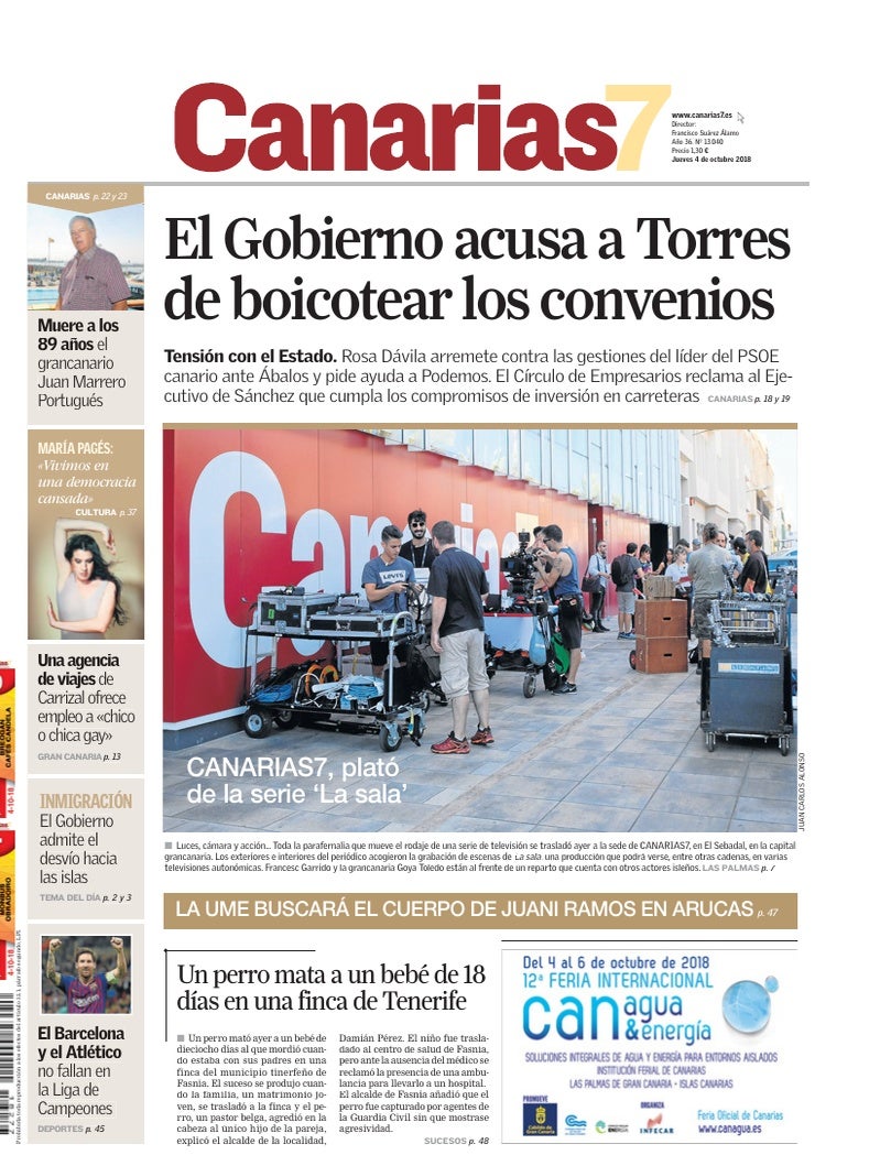 Portada Canarias7 04-10-2018
