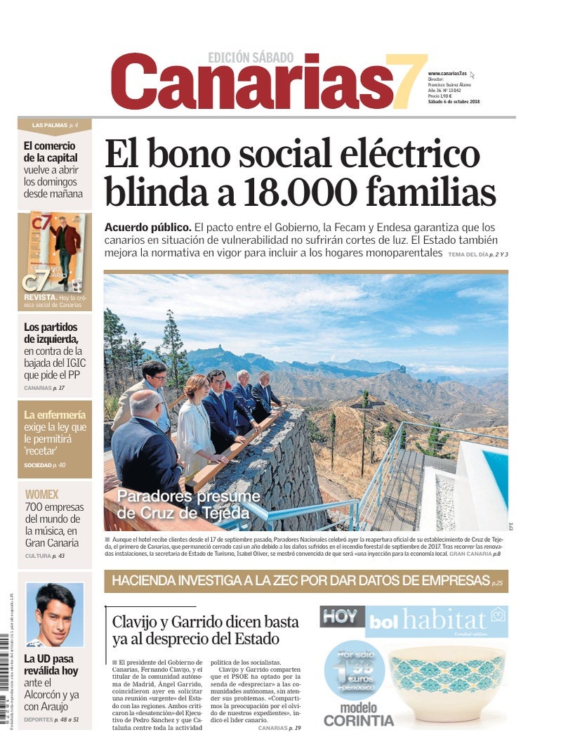 Portada Canarias7 06-10-2018