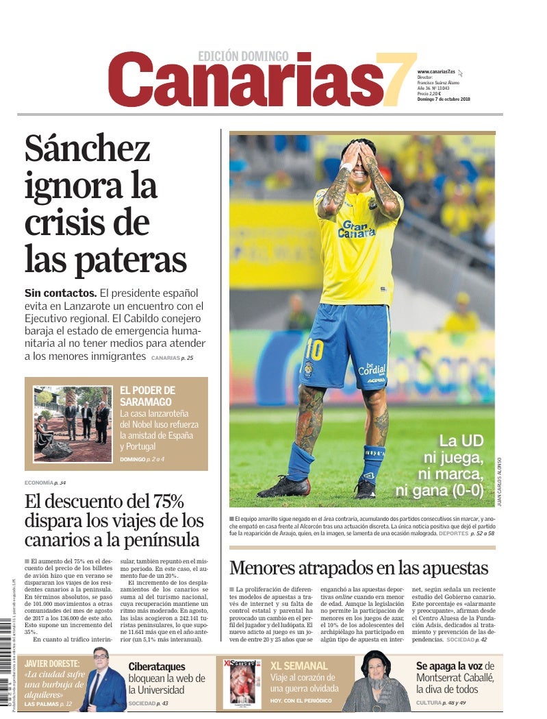 Portada Canarias7 07-10-2018
