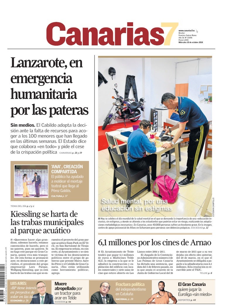 Portada Canarias7 10-10-2018