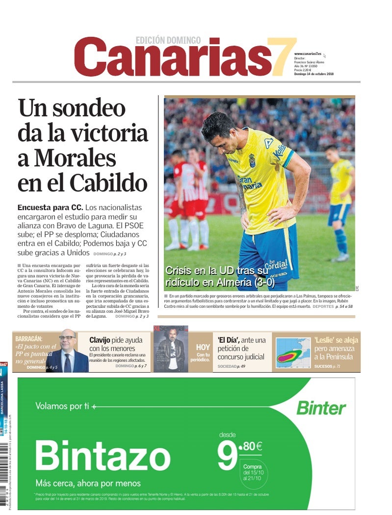 Portada Canarias7 14-10-2018
