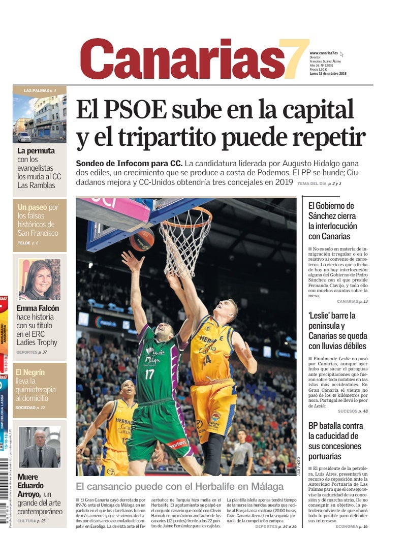 Portada Canarias7 15-10-2018