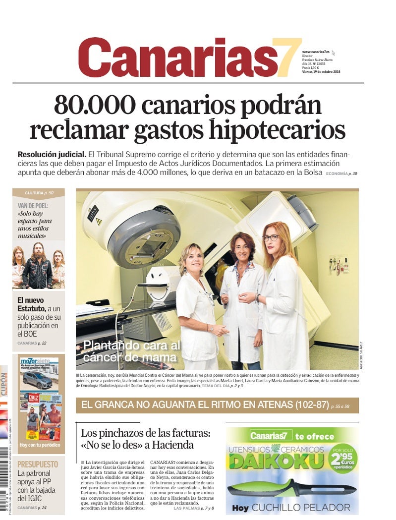 Portada Canarias7 19-10-2018