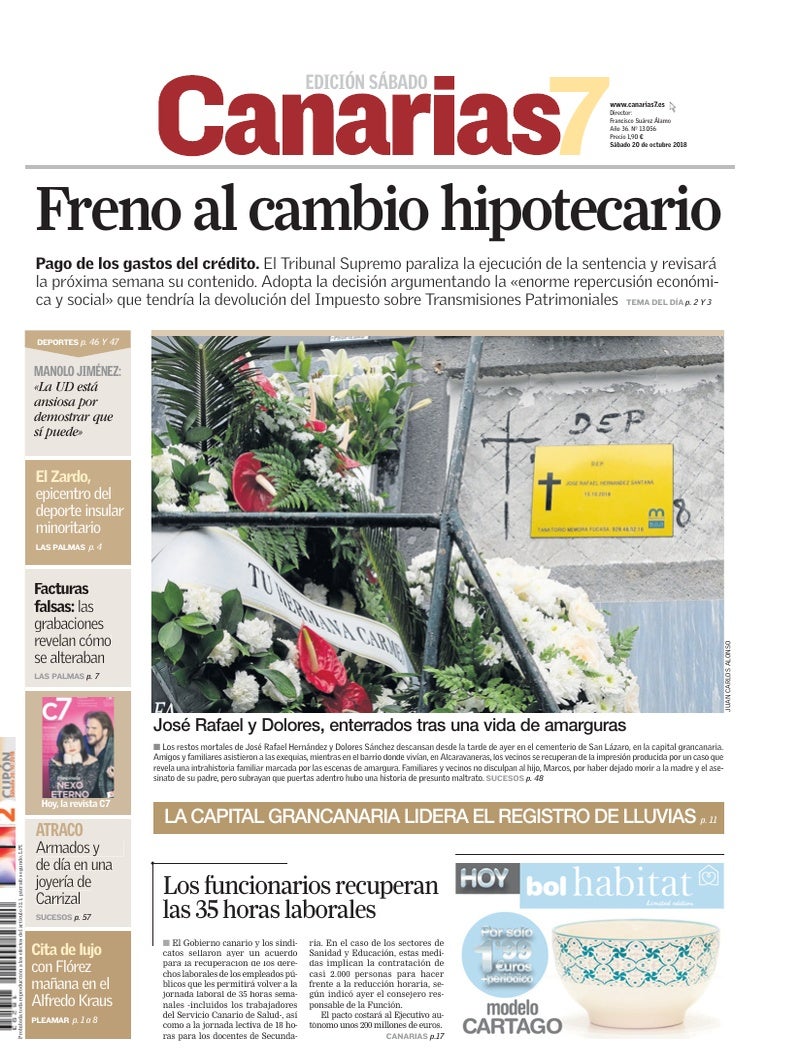 Portada Canarias7 20-10-2018