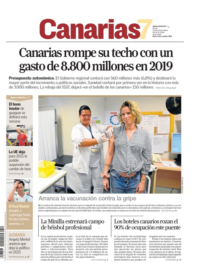 Portada Canarias7 30-10-2018
