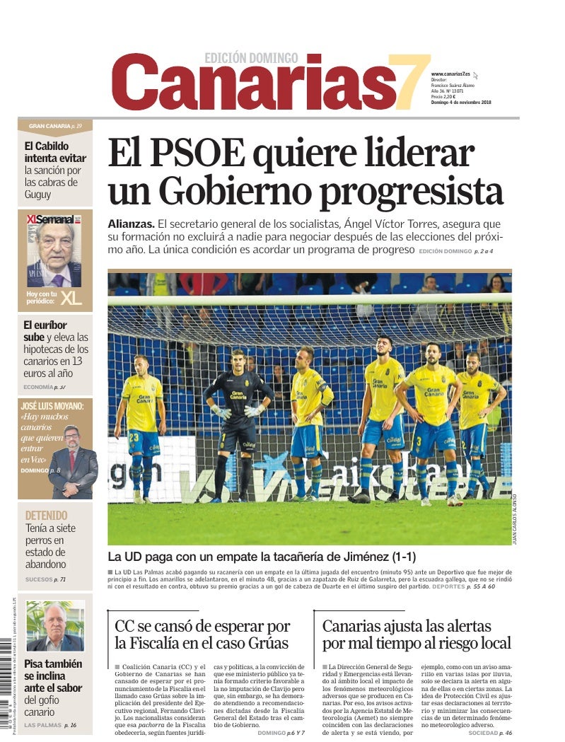 Portada Canarias7 04-11-2018