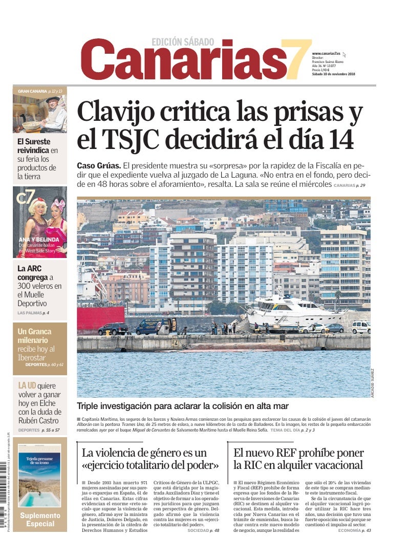 Portada Canarias7 10-11-2018