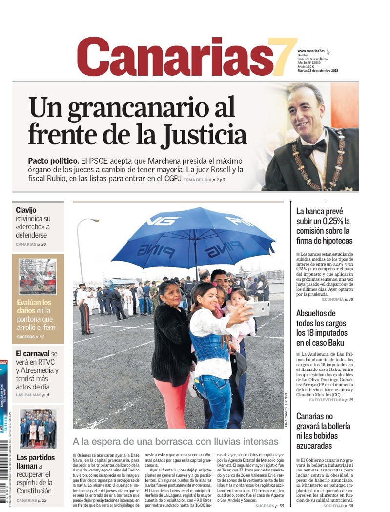 Portada Canarias7 13-11-2018