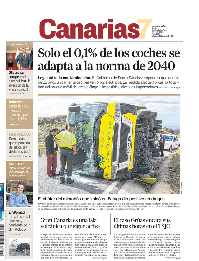 Portada Canarias7 14-11-2018