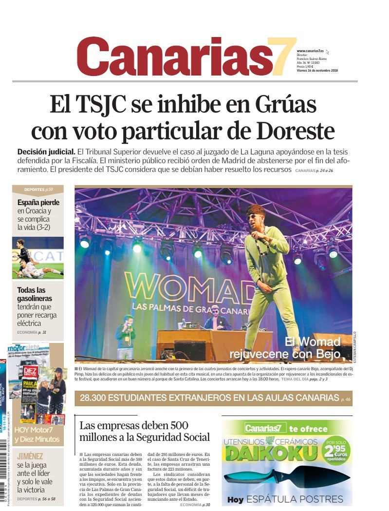 Portada Canarias7 16-11-2018