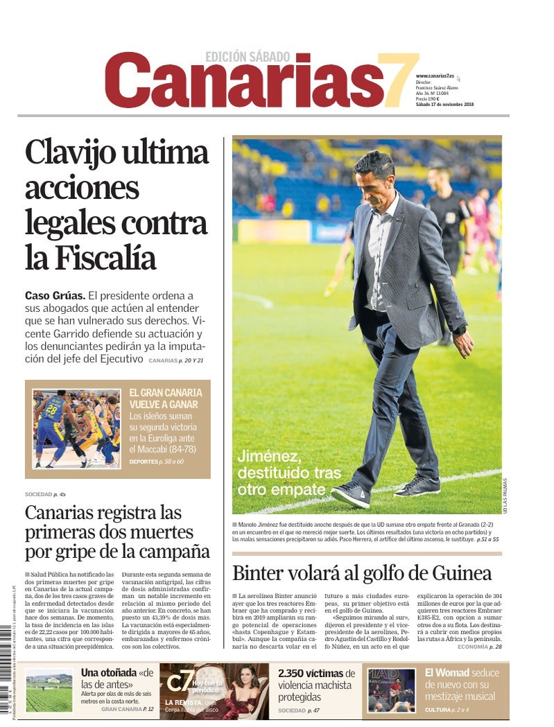 Portada Canarias7 17-11-2018