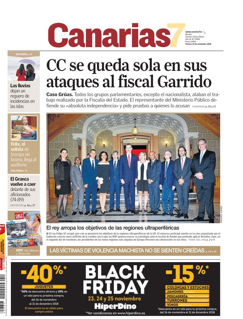 Portada Canarias7 23-11-2018