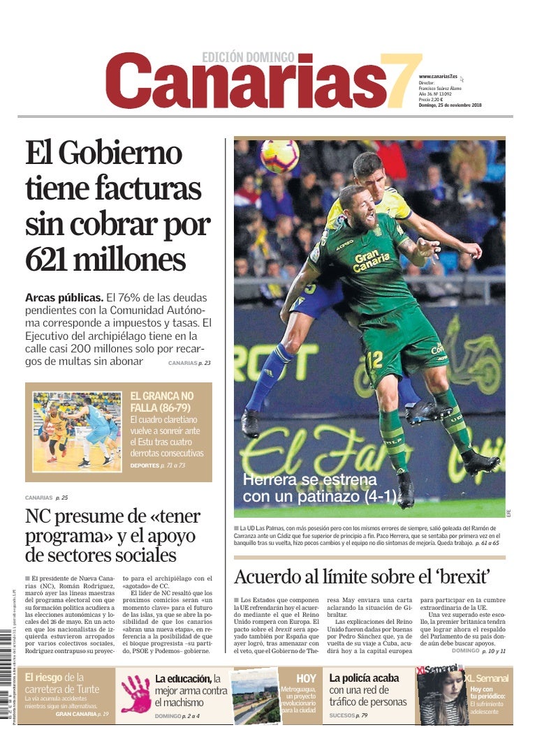 Portada Canarias7 25-11-2018