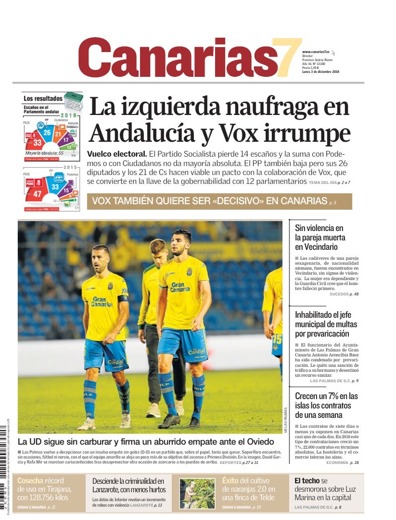 Portada Canarias7 03-12-2018