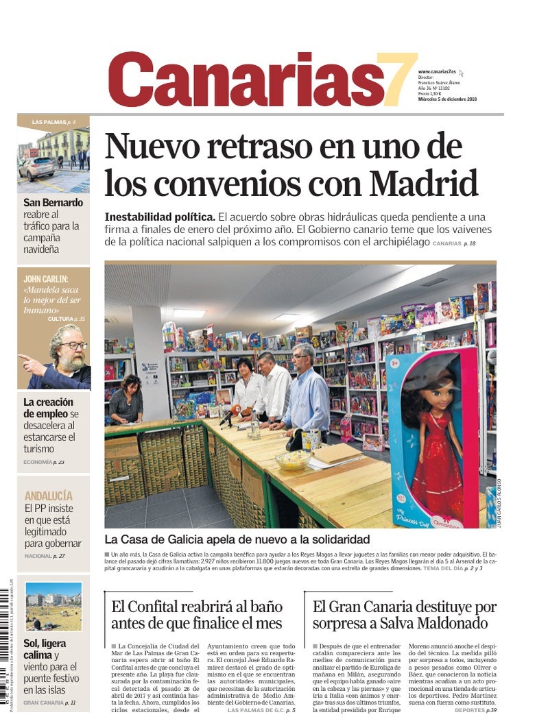 Portada Canarias7 05-12-2018