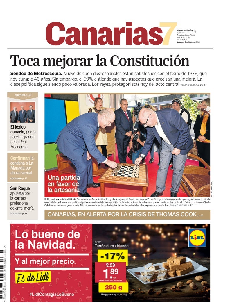 Portada Canarias7 06-12-2018