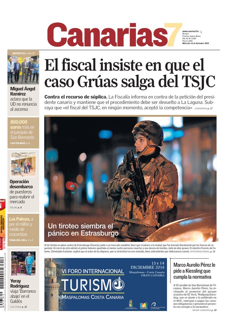 Portada Canarias7 12-12-2018